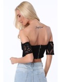 Short lace Spanish top, black ZZ275 - Online store - Boutique